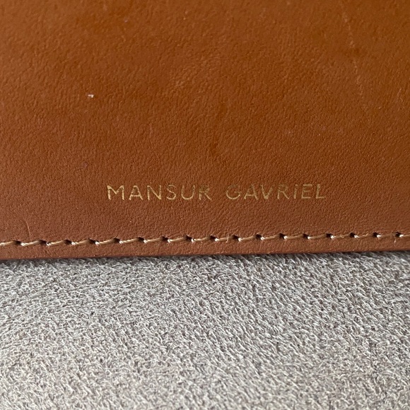 Mansur Gavriel Tan Tote with Vibrant Blue Interior - Picture 3 of 15
